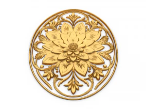 Classic oval carved decor ornament 02 3D Model
