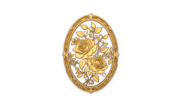 Classic oval carved decor ornament 03 3D Model .c4d .max .obj .3ds .fbx .stl .blend 