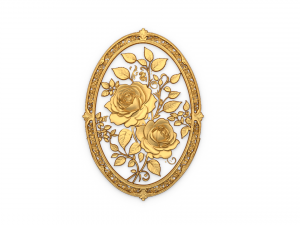 Classic oval carved decor ornament 03 3D 모델