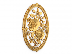 Classic oval carved decor ornament 03 3D Model