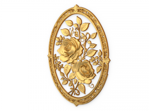 Classic oval carved decor ornament 03 3D Model