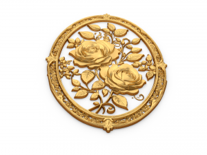 Classic oval carved decor ornament 03 3D Model