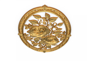 Classic oval carved decor ornament 03 3D Model