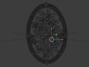 Classic oval carved decor ornament 03 3D Model
