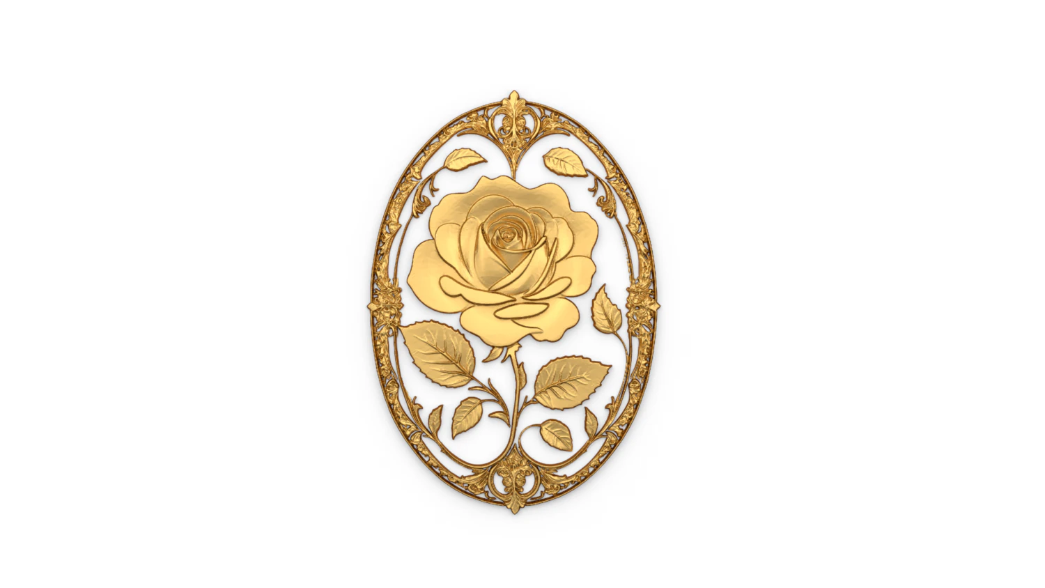 Classic oval carved decor ornament 04 3D Model .c4d .max .obj .3ds .fbx .stl .blend 