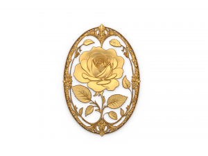 Classic oval carved decor ornament 04 3D Model