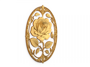 Classic oval carved decor ornament 04 3D-Modell