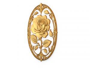 Classic oval carved decor ornament 04 3D-Modell