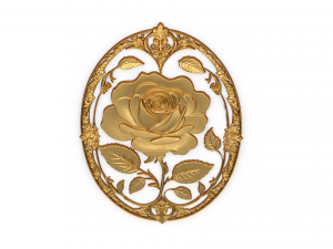 Classic oval carved decor ornament 04 3D-Modell