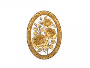 Classic oval carved decor ornament 05 3D Модель