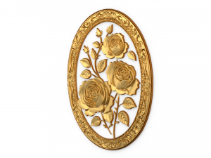 Classic oval carved decor ornament 05 Modello 3D