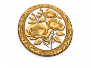 Classic oval carved decor ornament 05 Modello 3D