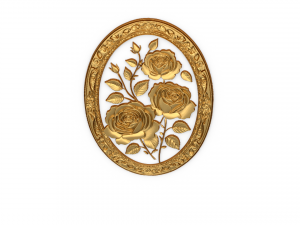 Classic oval carved decor ornament 05 Modello 3D