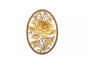 Classic oval carved decor ornament 06 3D 모델