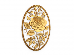 Classic oval carved decor ornament 06 Modelo 3D