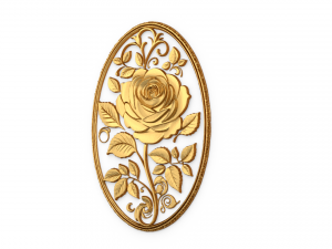 Classic oval carved decor ornament 06 Modelo 3D