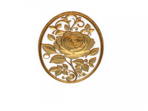 Classic oval carved decor ornament 06 Modelo 3D