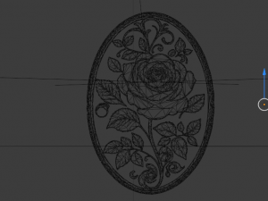 Classic oval carved decor ornament 06 Modelo 3D
