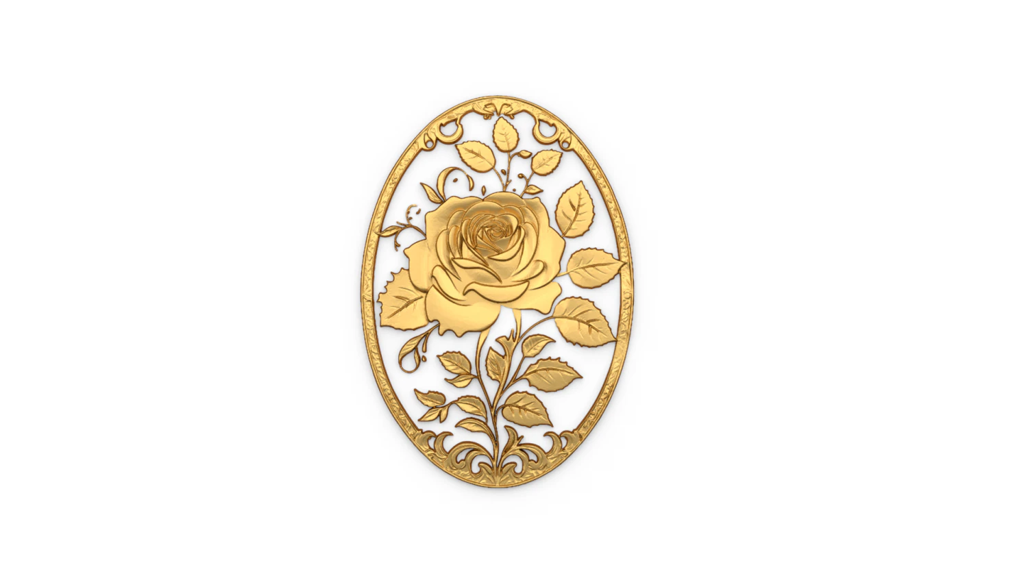 Classic oval carved decor ornament 07 3D Model .c4d .max .obj .3ds .fbx .stl .blend 