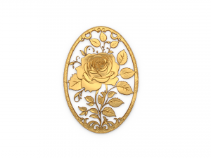Classic oval carved decor ornament 07 Modelo 3D