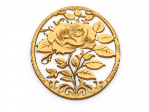 Classic oval carved decor ornament 07 3D Model