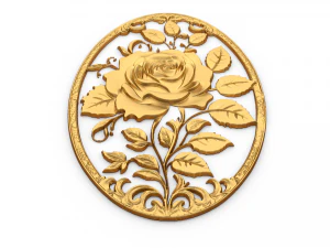 Classic oval carved decor ornament 07 3D Model