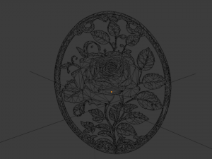 Classic oval carved decor ornament 07 3D Model