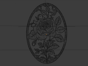 Classic oval carved decor ornament 07 3D Model