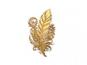 Feather decor set wall mural01 3D मॉडल