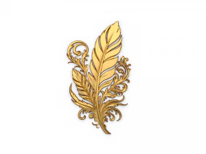 Zestaw dekoracji z pi&oacute;r, fototapeta01 Model 3D