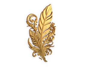 Feather decor set wall mural01 Modelo 3D