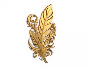 Feather decor set wall mural01 3D Model