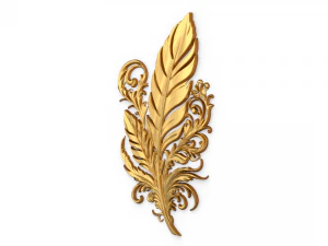 Feather decor set wall mural01 3D Model