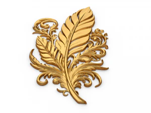 Feather decor set wall mural01 3D Model