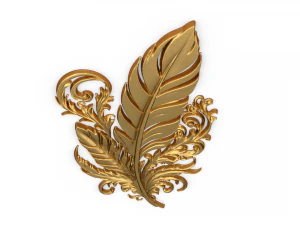 Feather decor set wall mural01 3D Model