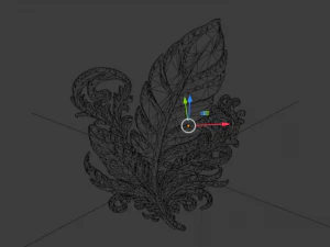 Feather decor set wall mural01 3D Model