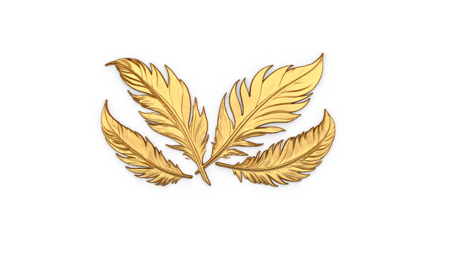 Feather decor set wall mural 02 3D Model .c4d .max .obj .3ds .fbx .stl .blend 