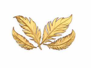 Feather decor set wall mural 02 3D मॉडल