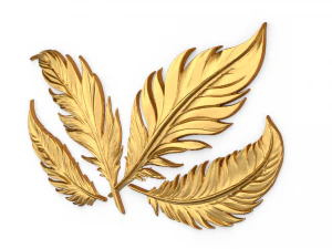 Feather decor set wall mural 02 3D Model