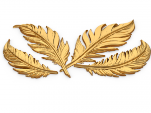 Feather decor set wall mural 02 3Dモデル