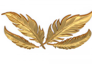 Feather decor set wall mural 02 3D Model