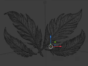 Feather decor set wall mural 02 3D Model