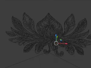 Feather decor set wall mural 04 3D Model