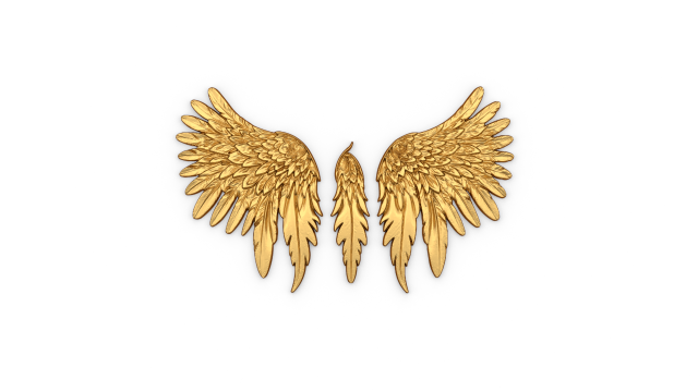 Wings Printable carved decor 01 3D Model .c4d .max .obj .3ds .fbx .stl .blend 