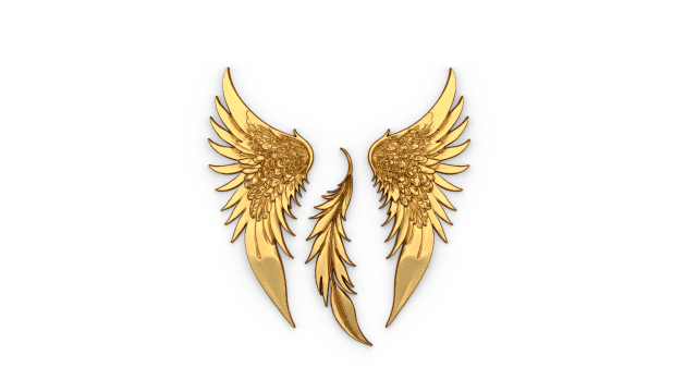 Wings Printable carved decor 02 3D मॉडल .c4d .max .obj .3ds .fbx .stl .blend 