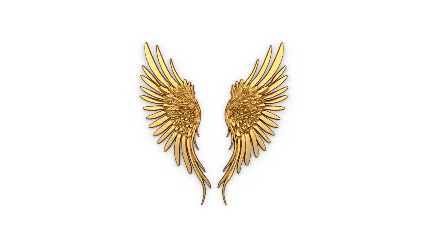Wings Printable carved decor 03 3D Model .c4d .max .obj .3ds .fbx .stl .blend 