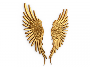 Wings Printable carved decor 03 Model 3D