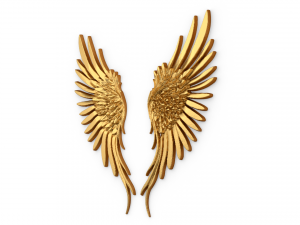 Wings Printable carved decor 03 Model 3D