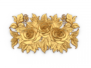 Mural classic flowers decor ornament 02 3D 모델