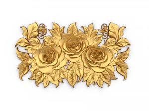 Mural classic flowers decor ornament 02 3D Model